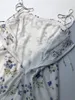 Vestidos casuais vestido de estampa floral romântica francesa para mulheres 2024 verão doce slim sexy as costas sem alças manto