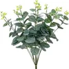 Fleurs décoratives couronnes 5pcs Silk Eucalyptus feuille de fleur artificielle fausse plante pour la maison de fenêtre vase de Noël mariage bouquet décor