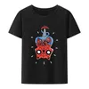 T-shirts voor heren 2024 Spider Cat T-shirt Strt Fashion Strtwear T-shirt Men Dames paar T-shirt Hip-hop Hipster O-Neck Gedrukte T-shirt Tops T240506