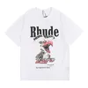 Rhude T-shirts Luxury Brand Men's Fashion Original Design Hip Hop Tees Cotton High Quality T Shirt Classic Vintage Tshirt Streetwear Summer Casual Breattable Clothes