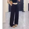 Black narrow version wide for womens summer 2024 new high waisted slim and draped design casual straight leg suit pants