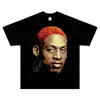 T-shirts masculins T-shirts masculins 2023 Fashion d'été Dennis Rodman Tops ts the Worm Strtwear Vintage T-shirt Basketball Star Hip Hop T-shirts Man T240506