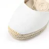 Dames enkelriem wig sandalen - zomer espadrille high hakken platform schoenen gesloten teen veter 240429