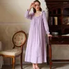 Vêtements de nuit pour femmes Vintage nocturne robe femmes à manches longues lâches de nombres de nuit princesse sexy