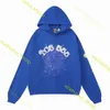 Felpe con cappuccio maschile Sky Blue SP5der con cappuccio da cappuccio da donna hip hop thug thug guscio con cappuccio 555 world wide ragno web felpe stampata stampa con cappuccio azzurro 579