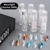 6 Farbe kleiner Röhrchen Flüssigkeit Chrompulver Aurora weißes Mondlicht Pigment mit Pinsel glänzender RUB Professioneller Salon -Nagel Glitter Set 240509