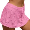 Saias de crochê feminina encobrir a saia Summer drawstring high way praia encobrimento mini mini