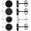 Boucles d'oreilles 1 à 4 paires Black Round Round Set en acier inoxydable Plonds d'oreille pour hommes Femmes 6 mm 8 mm 10 mm