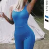 LU Align Set Beauty Cross Back Bleu Jumpsuit Bodycon Romper Set Sexy Booty One Piece BodySuit Yoga Long Pantal