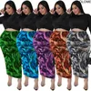 Vestidos de trabalho tamanho grande 4xl 5xl Mulher mangas compridas camiseta moda moda impressão de bodycon skirt skirt sexy ladies party roupas de festa outono