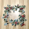 Flores decorativas grinaldas de frutas vermelhas artificiais Folhas verdes Festival de Wreath Festival Home Decoration Christmas Rattan for Door Ornament Wall Hanging