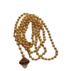 Halsbandörhängen Set Vintage Multi-Layer Pearl Glass European och American Heavy Industry Plated 24k Gold Fashion ClaVicle Chain tröja