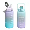 Tazze da 2000 ml di bottiglia d'acqua sportiva per la capacità di tempo leggera portatile per il ciclo del fitness