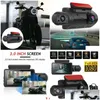 Voiture DVR DVRS dashcam double caméra hd avant 2 lens de l'objectif dash came grand angle de vision nocturne