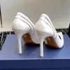 Aquazzura Suede Gauze Riine Pumps Schoenen Pointy TOES 10 cm damesfeest Stiletto Heels Dress Shoes Luxe Designer Heeled Dinner Shoes 35-42 met doos