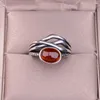 Cluster Rings HOYON Garnet Gem Women's Ring 925 Sterling Silver Jewelry Vintage Personalized Men's Wide Colorful Crystal Accessories