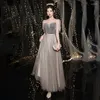 Robes de fête femme exquise en maille de demoiselle d'honneur robe de bal de promotion qipao fée des paillettes de rêve maxi vestidos de festa banquet chinois cheongsam