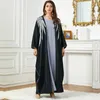 Etniska kläder mode muslimska dubai abaya för kvinnor dolman ärm broderi cardigan svart öppen islam kläder hijab klänning robe 3769