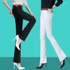Frauen Jeans Sommer Flare Female Süßigkeiten Farbe Stretch Slim Stiefel Denimhose Hose schwarz weiß