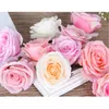 Fiori decorativi 20 pezzi Rose artificiali Heads 3.93 '"Fallo dall'aspetto reale per decorazioni per bouquet per matrimoni fai -da -te