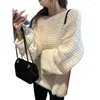 Women's Sweaters Women Casual Long Sleeve Crewneck Loose Knitted Pullover Jumper Tops