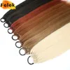 Long Straight Ponytail With Elastic Band Synthetic Hair Heat Resistant 24Inch Wrap Around Tail Fake Hairpiece 240507