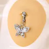 Navel Rings 1Pc Sexy Fake Belly Ring Butterfly Fake Belly Piercing Snake Clip on Umbilical Navel Bat Fake Pircing Cartilage Earring Clip d240509