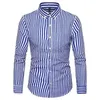 Chemises de robe masculine 2024 Version coréenne Chemise à rayures Mens Slim Fit Professional Dress Shirt pour le bureau et les affaires Cotton Coton Casual Hommes D240427