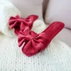 Slippers Summer Bridesmaid Red Big Bow Femmes intérieures