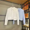 Chemises de chemisiers pour femmes Designer 2024 Triangle d'été Polo Bouton Polo Top Top Summer Coton Shirt Cool and Cute TUU6