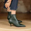 Boots Daitifen Black Women Ankle Woman Thin High Heel Fashion Pointed Toe Zipper Winter Women's Shoes Leather White Short