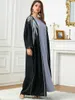Этническая одежда мода мусульманин Дубай Абайя для женщин вышивка Dolman Dolman Cardigan Cardigan Black Open Islam Одежда хиджаб одежда 3769