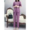 Autres vêtements coréens de style coréen d'été veste mince blazer pantalon décontracté en deux pièces pantalon féminin élégant costume de bureau tenues de vêtements populaires y240509