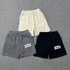 Schuimprint shorts mannen vrouwen hoogwaardige zomerstijl zwart grijze abrikoos kleurtrekking shorts