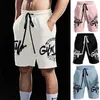 Heren shorts Nieuwe casual shorts Heren Summer Men Hot Cargo Simple Letter Solid bord mannelijk merk bodybuilding kleding homme maat m-3xl t240508