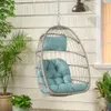 Indooroutdoor opvouwbare rattan swing hangmat stoel hangende eierstoel zonder beugel met kussenheadrest tuin meubels voet 240508