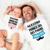 T-shirts vår första fathers dag familj matchande kläder pappa t-shirt baby bodysuit pappa baby fäder dag se outfit semester tröja t240509