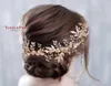 Yolapan HP278 Hochzeit Hair Accessoires Rose Gold Stücke Stirnband Frauen Tiara Hochzeit Kopfbedeckung Blume Braut Kopfbedeckung x06258422131