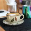 Mugs Vintage Latte Milk Coffee Cufe Home Утолщенные керамические чашки и блюдца изысканный послеобеденный чай.