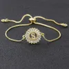 Bracelets de mariage Aibef mode A-Z Lettre initiale Copper CZ Bracelets à charme de zircon cubique pavé Chaîne ajustée pour femmes bijoux de mariage