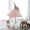 Mädchenkleider 2023 Kind Mädchen Blumenkleider Taufe Kleider Neugeborene Taufe Kleidung Prinzessin Tutu Geburtstag weißes Bogenkleid