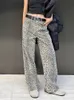 Streetwear Leopard Print Y2K jeans voor vrouwen