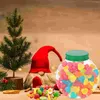 Bouteilles de rangement 5 pcs conteneurs en plastique de Noël pot bonbons emballage bouteille de bouteille de fête de bouche large