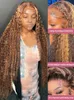 Highlight Ombre Curly 7x5 Glueless Wig Human Hair Ready To Wear Bleached Knots 427 Deep Wave 13x4 Lace Front For Women Pre Cut 240408