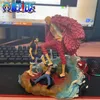 Actionspielzeug Abbildungen 21 cm Anime One -Stück Luffy Figur Donquixote Doflamingo gegen Luffy Figurine PVC Statue Model Doll Dekoration Spielzeug Kindergeburtstagsgeschenk T240506