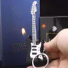 Creative Guitar Model Refillable Gas Unfilled Lighter With Key Chain For Christmas Gift