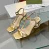 Talons de créateurs 5cm de boucle en métal décoration slingbacks talons hauts 6,5 cm en cuir de luxe sandales féminines de fête de mariage chaussures de création de création de chaussures de robe classiques 5.8 04