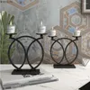 Candle Holders Nordic Simple Metal Baking Paint Round Ring Candlestick Decor Crafts Countertop Home Living Room Holder