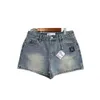 Qualidade do óleo do sul Loe24 Primavera/verão Novo bordado de contraste Padrão clássico Cantura alta shorts jeans macios para mulheres