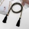 Belts Ladies Fringed Thin Waist Chain Skirt Decor Strap Rope Knotted Mixed Color Braided Female Belt